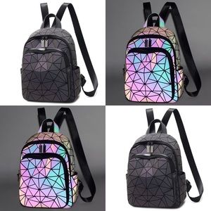 Luminous Reflective Multicolor Geometric Backpack